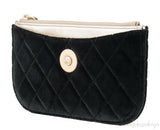 Black Quilted Velvet Pouch
