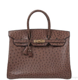 Hermes Vintage Birkin 35 Brown Ostrich GHW