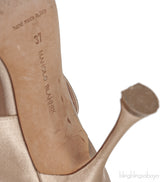 Champagne Satin Fibiona Slide Sandals