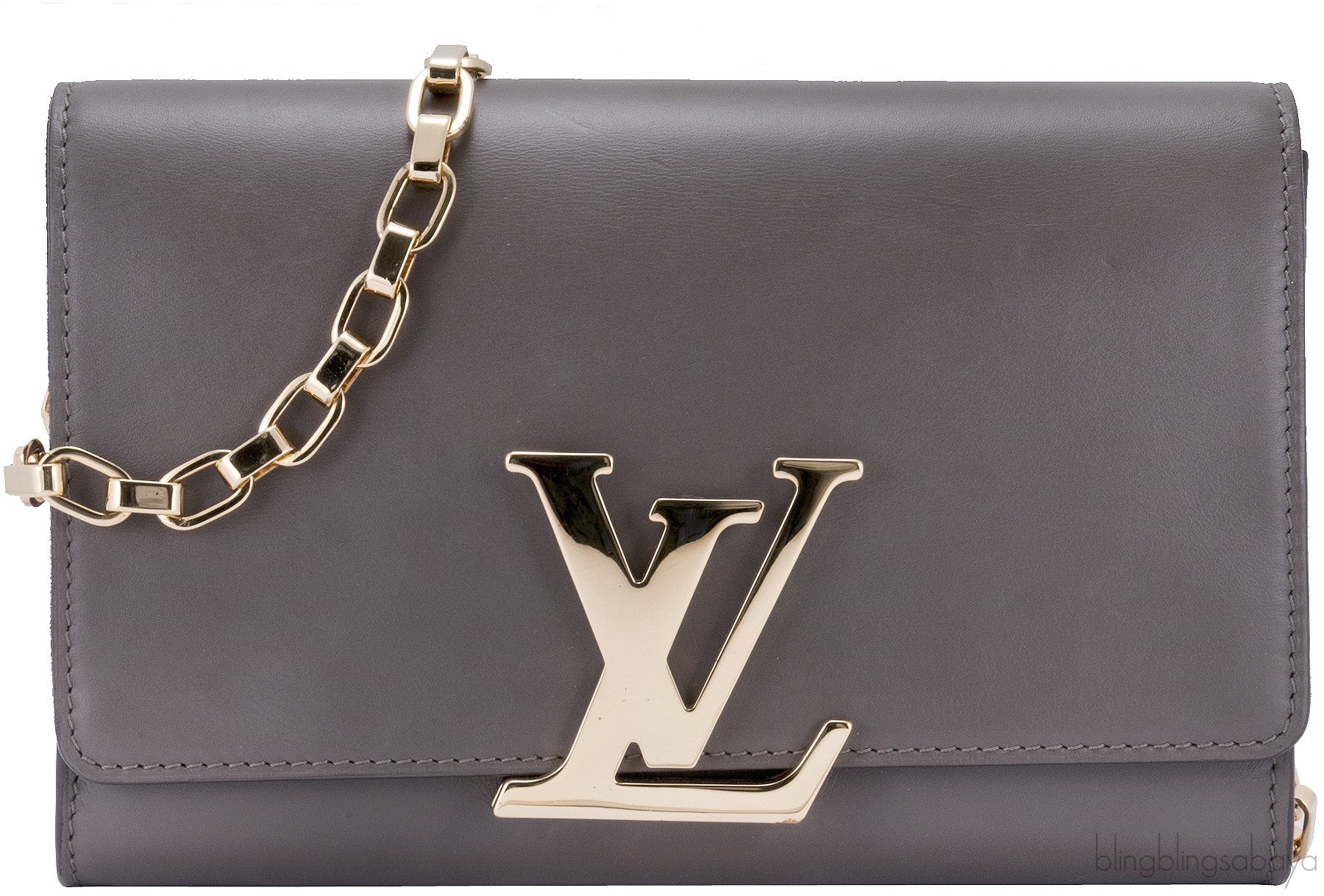 Taupe Chain Louise Clutch Bag