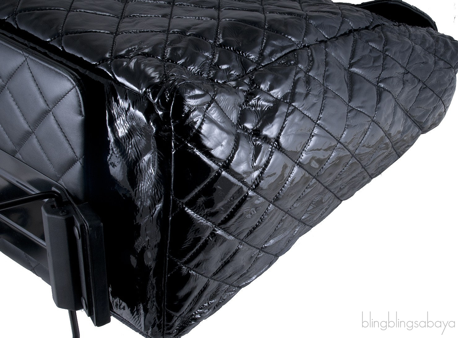 Black Quilted Shopping Trolley Bag