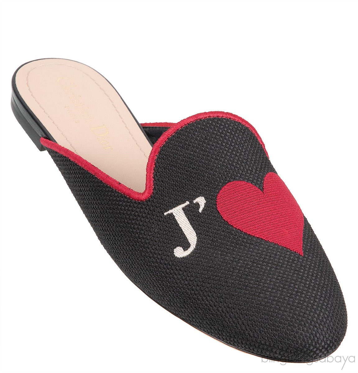 Dior Je T\'aime Canvas Mules Black