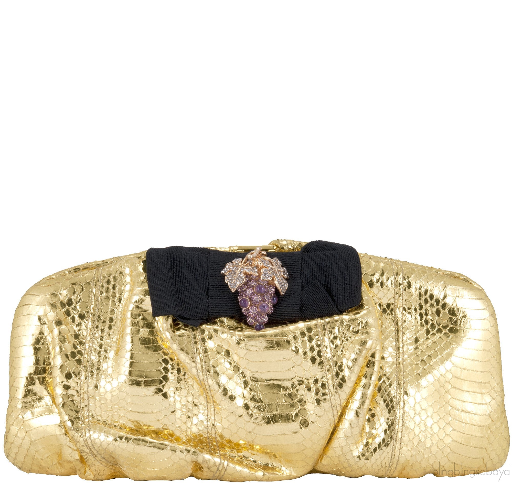 Dolce & Gabbana Gold Snakeskin Wallet Clutch