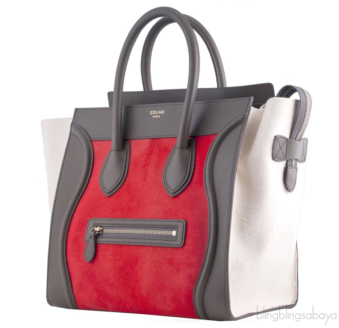 Mini Luggage Tricolor Brick Pony Hair