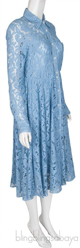 Logo Patch Lace Midi Dress
