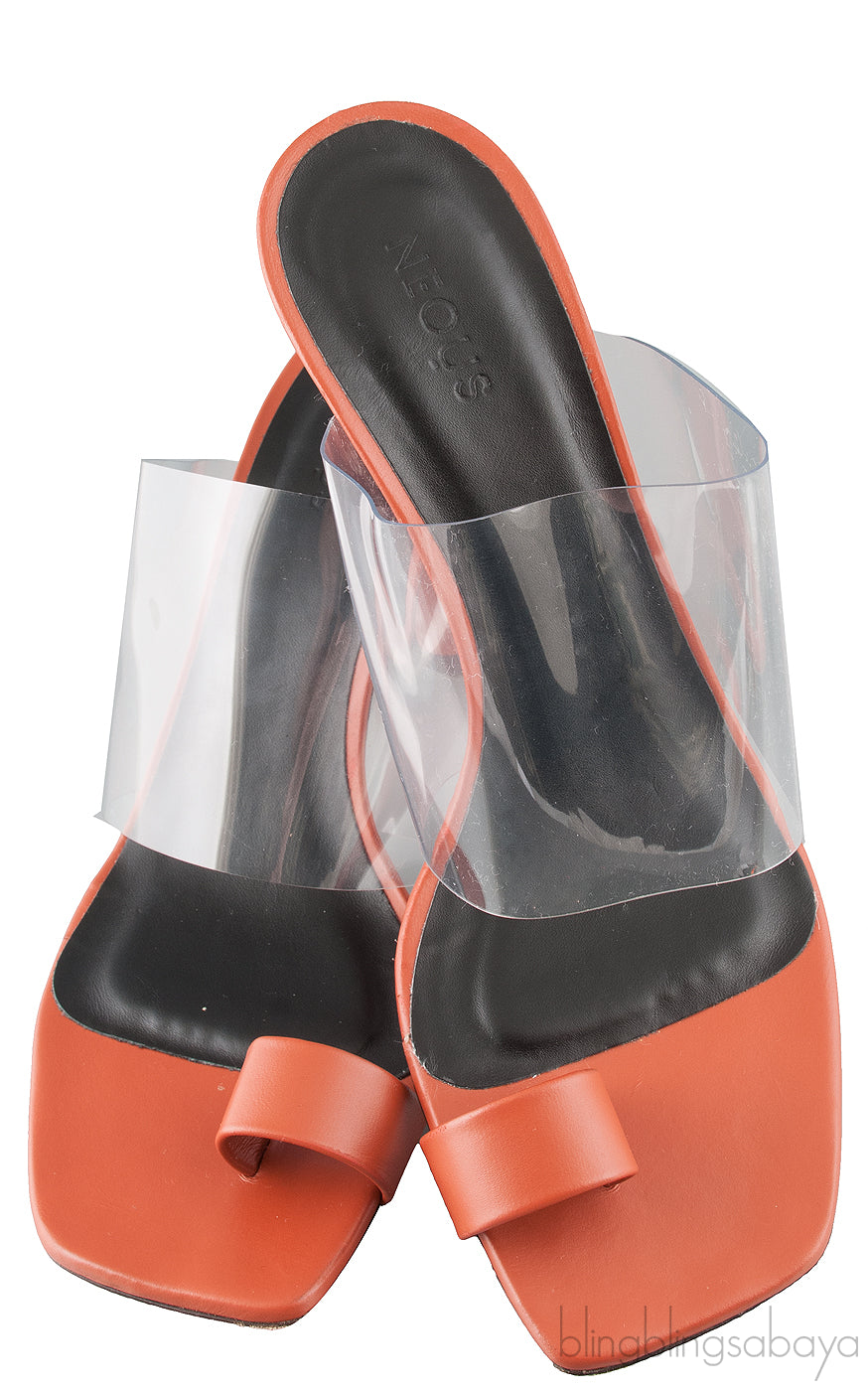 Brown PVC One Finger Slide Mule