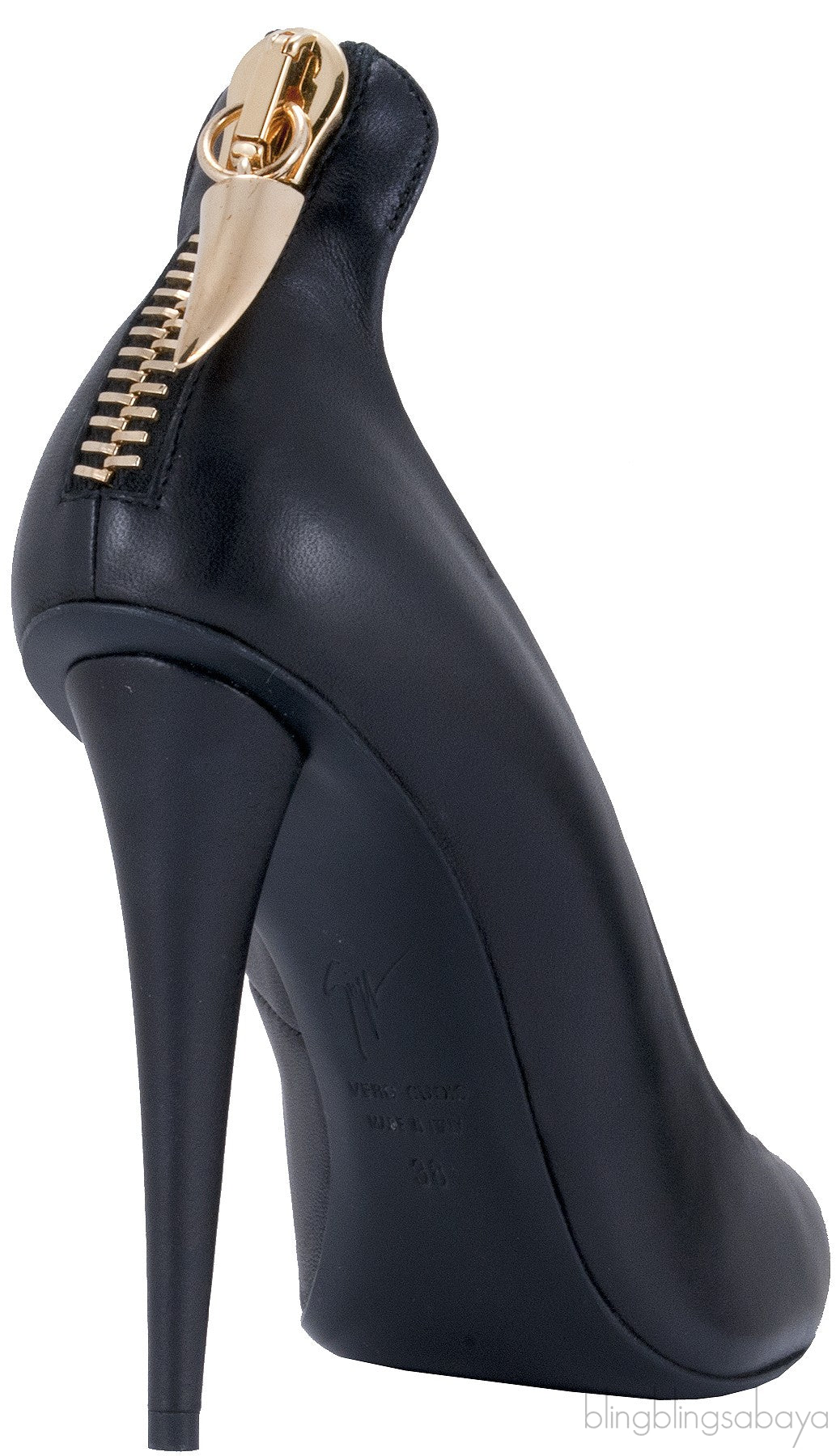 Black Ester Zipper Pumps