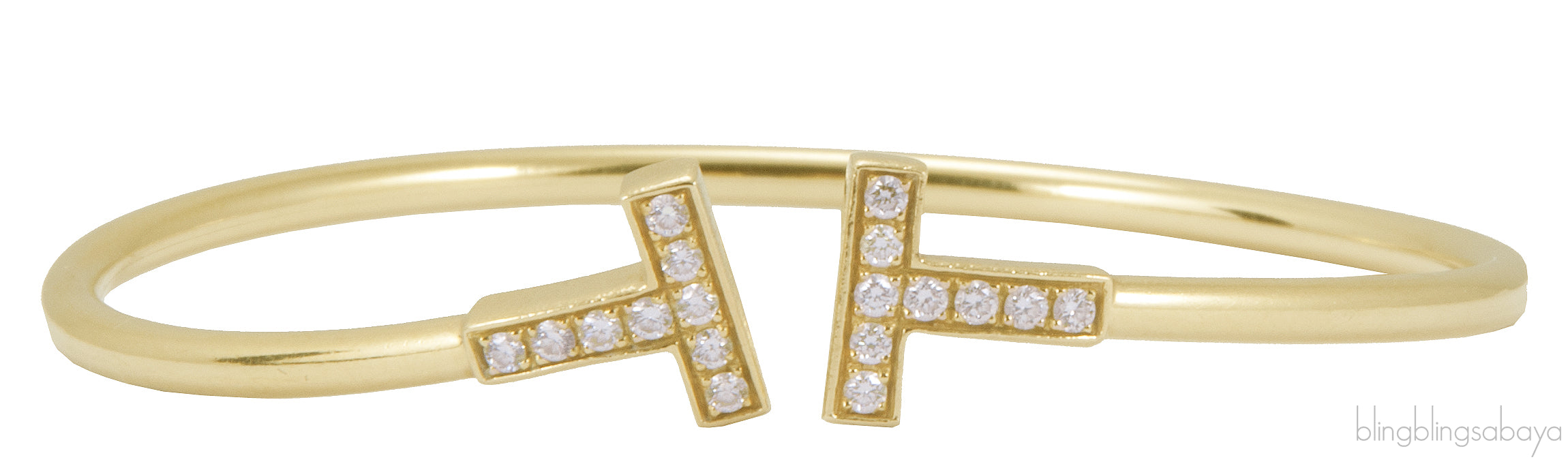 T Wire Gold Diamond Bracelet