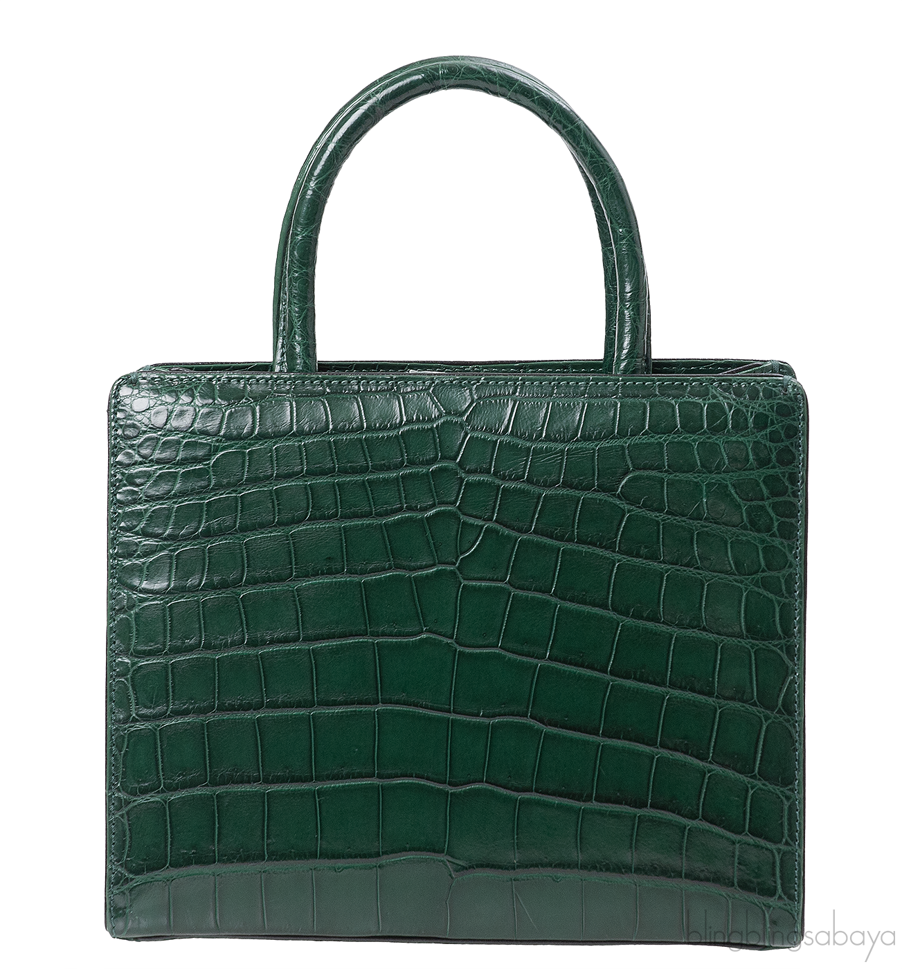 S\'uvimol My Sweet Box Emerald Crocodile Bag