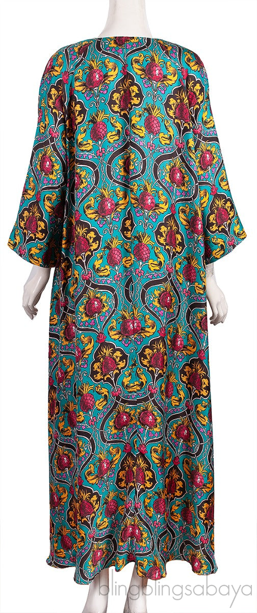 Muumuu Printed Silk Maxi Dress