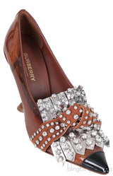 Kiltie Crystal Fringe Vinyl & Leather Point-Toe Heels