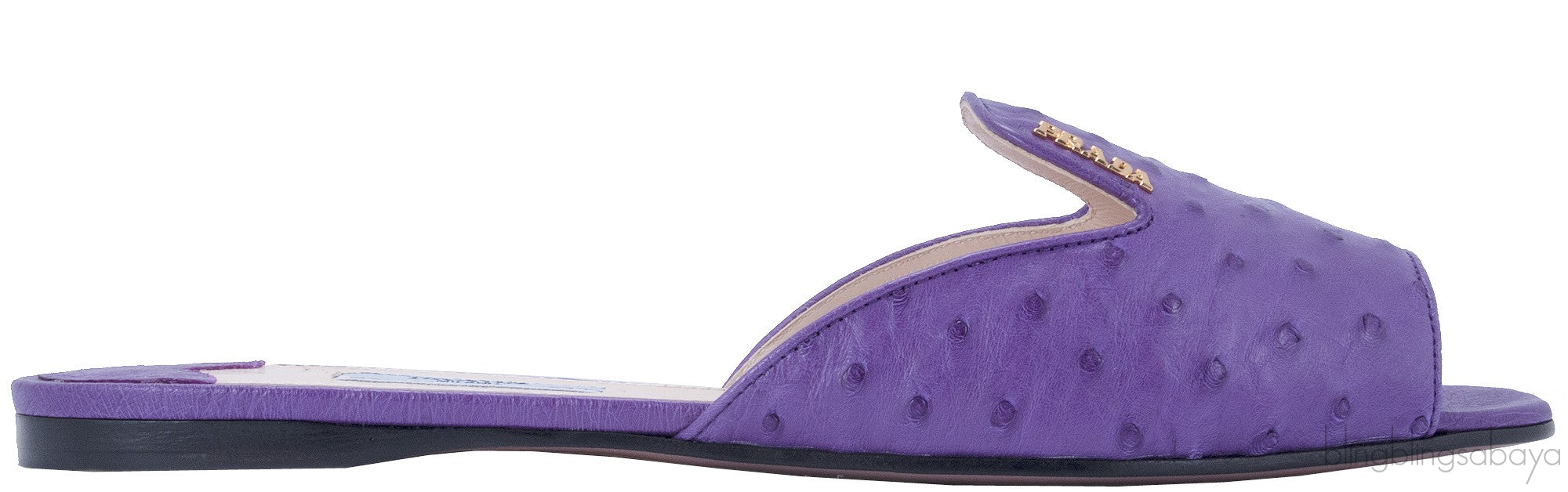 Purple Ostrich Open Toe Slide