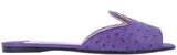 Purple Ostrich Open Toe Slide