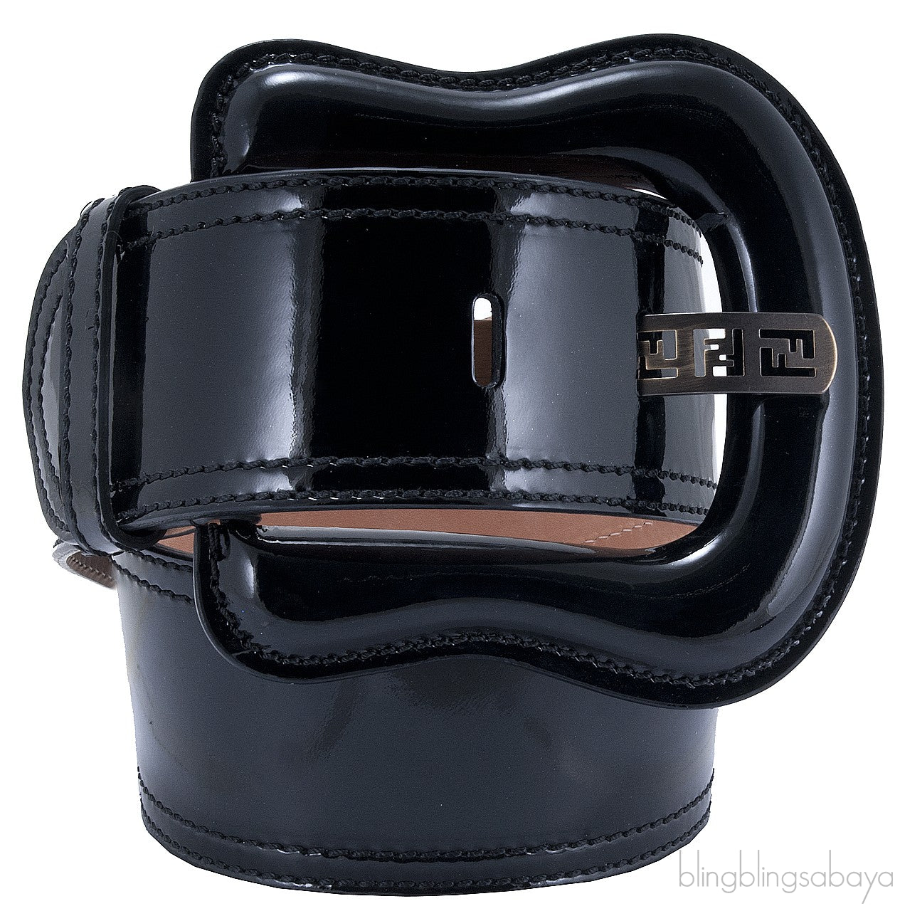 Black Patent Wide Leather Belt