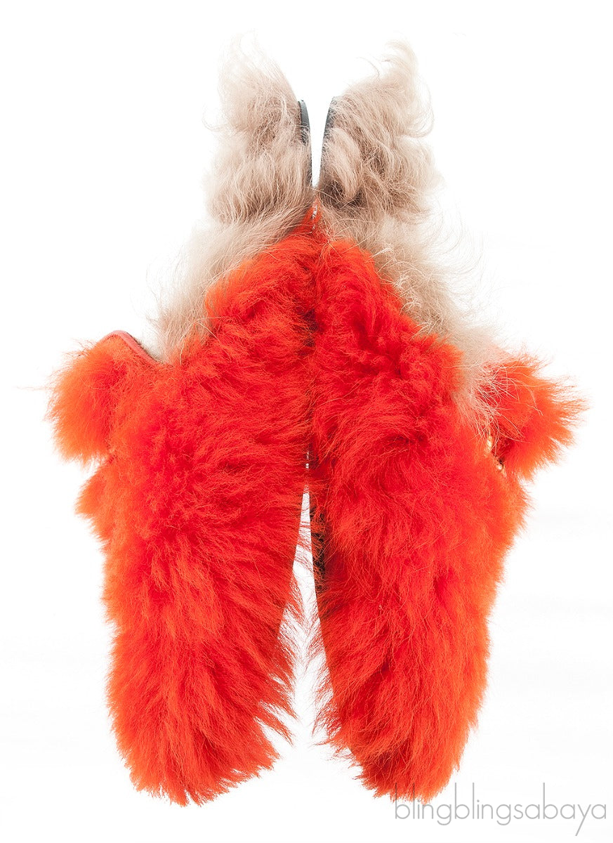 Gucci Orange Wool Princetown Slide