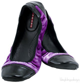 Prada Velvet Purple & Black Sport Ballet Flats