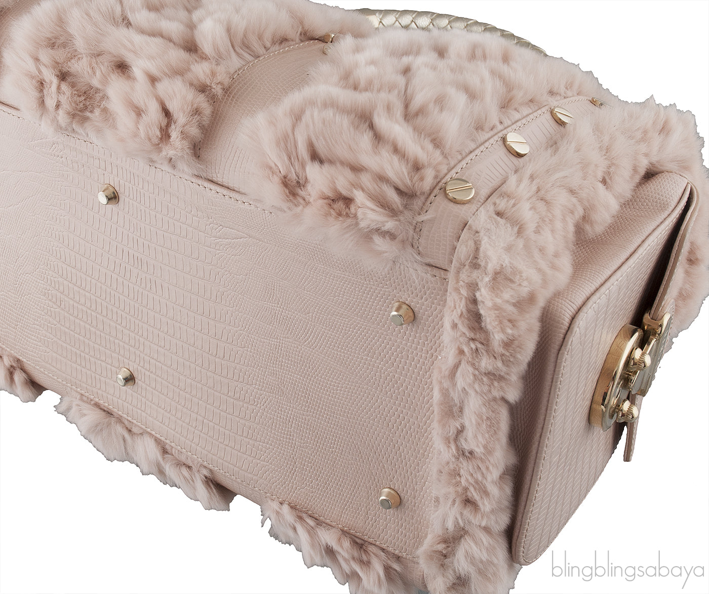 Blush Pink Fur Madonna Handbag