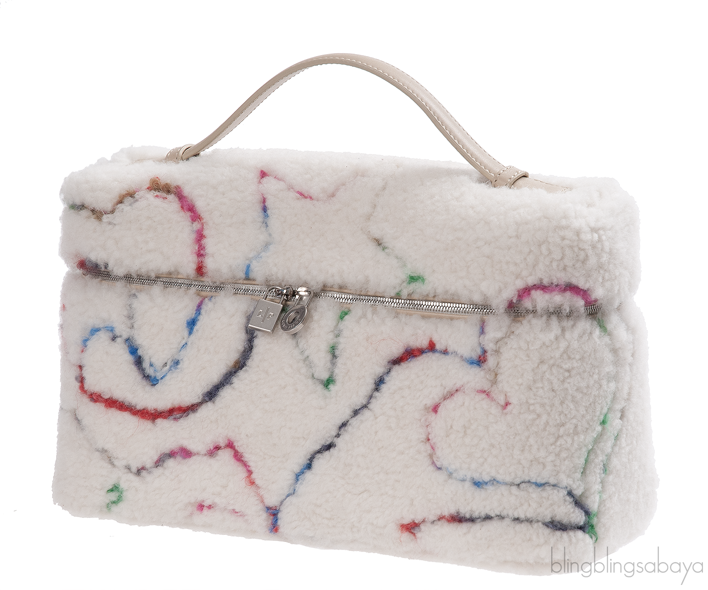 Loro Piana Extra Pocket L27 Shearling Embroidery Shoulder Bag