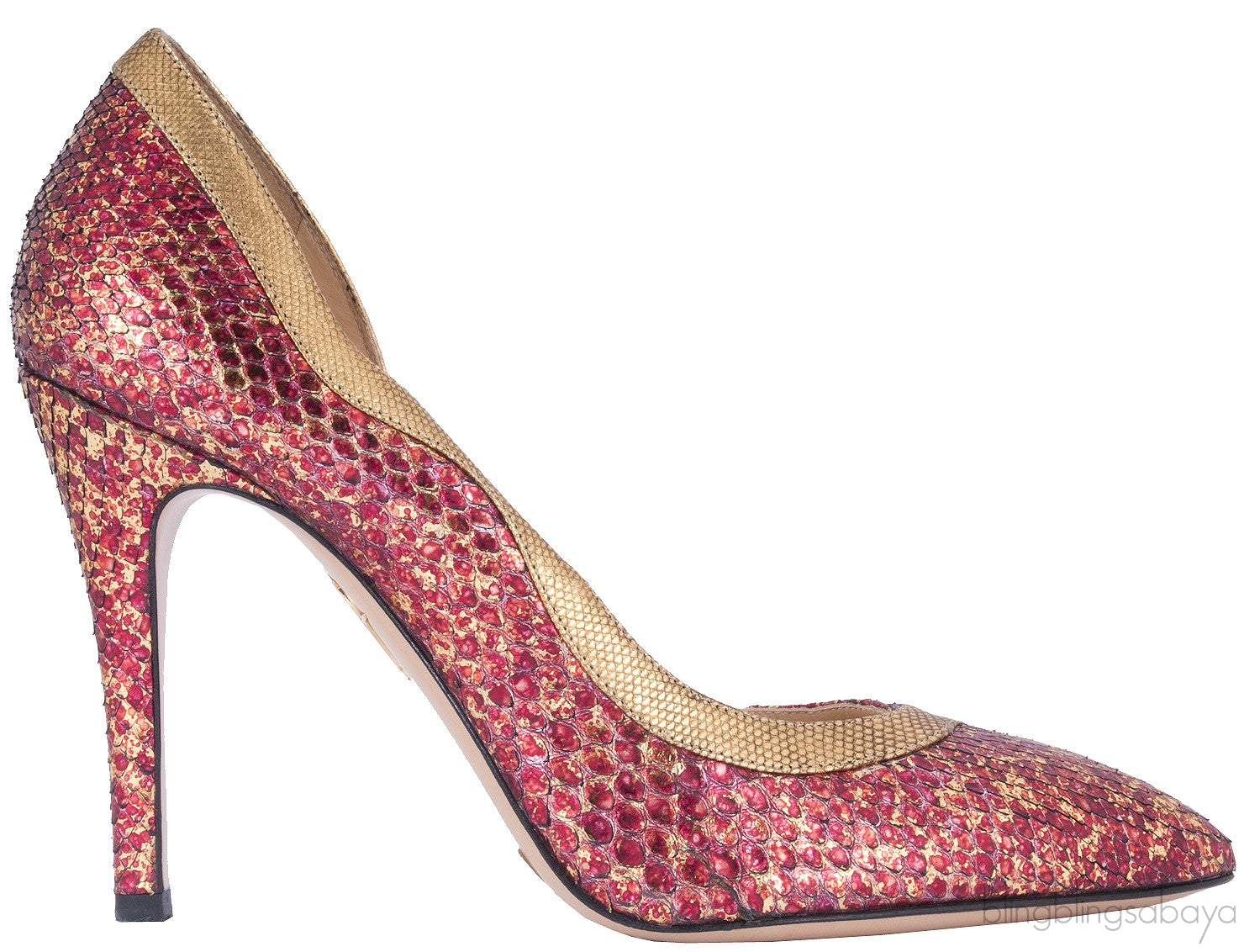 Red Serpent Half d\'Orsay Pump