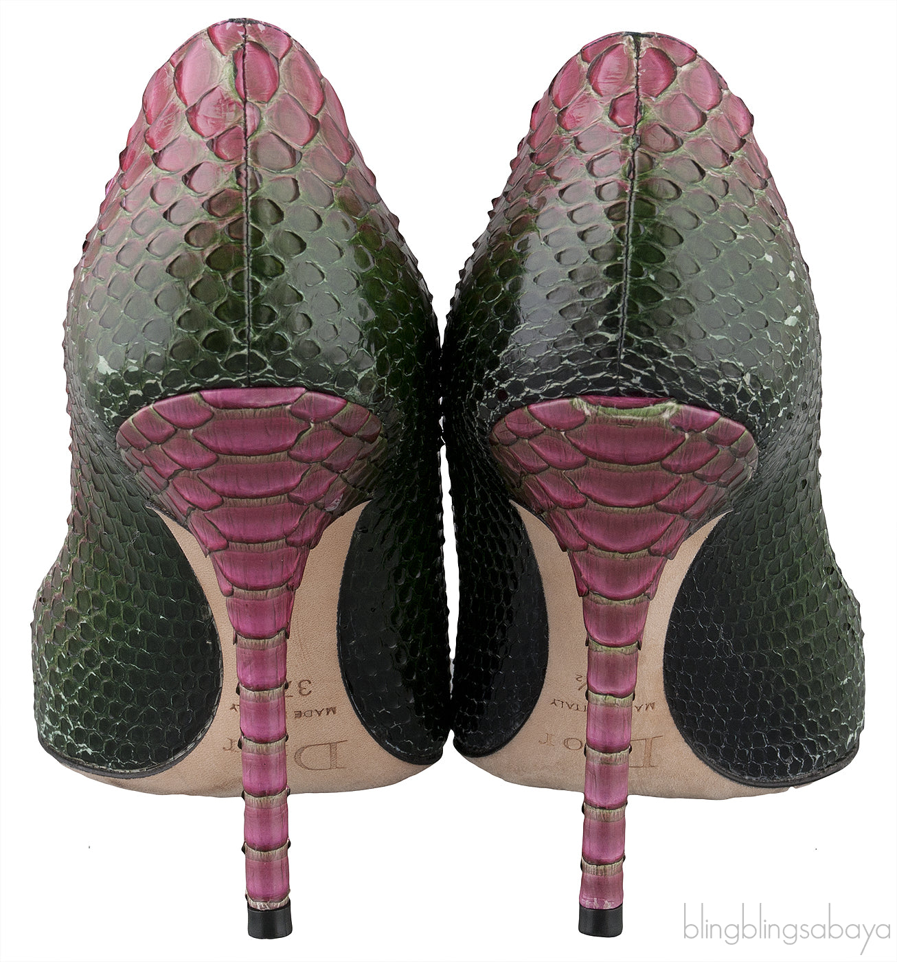 Bi-color Ombre Python Heels