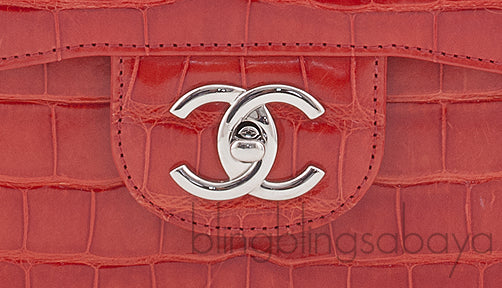 Classic Maxi Brick Croc Flap Bag