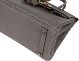 Hermes Special Order Birkin 25 Gris Tourterelle Ostrich and Toffee GHW