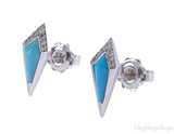 Noora Shawqi Junonia Diamond & Turquoise Stud Earrings