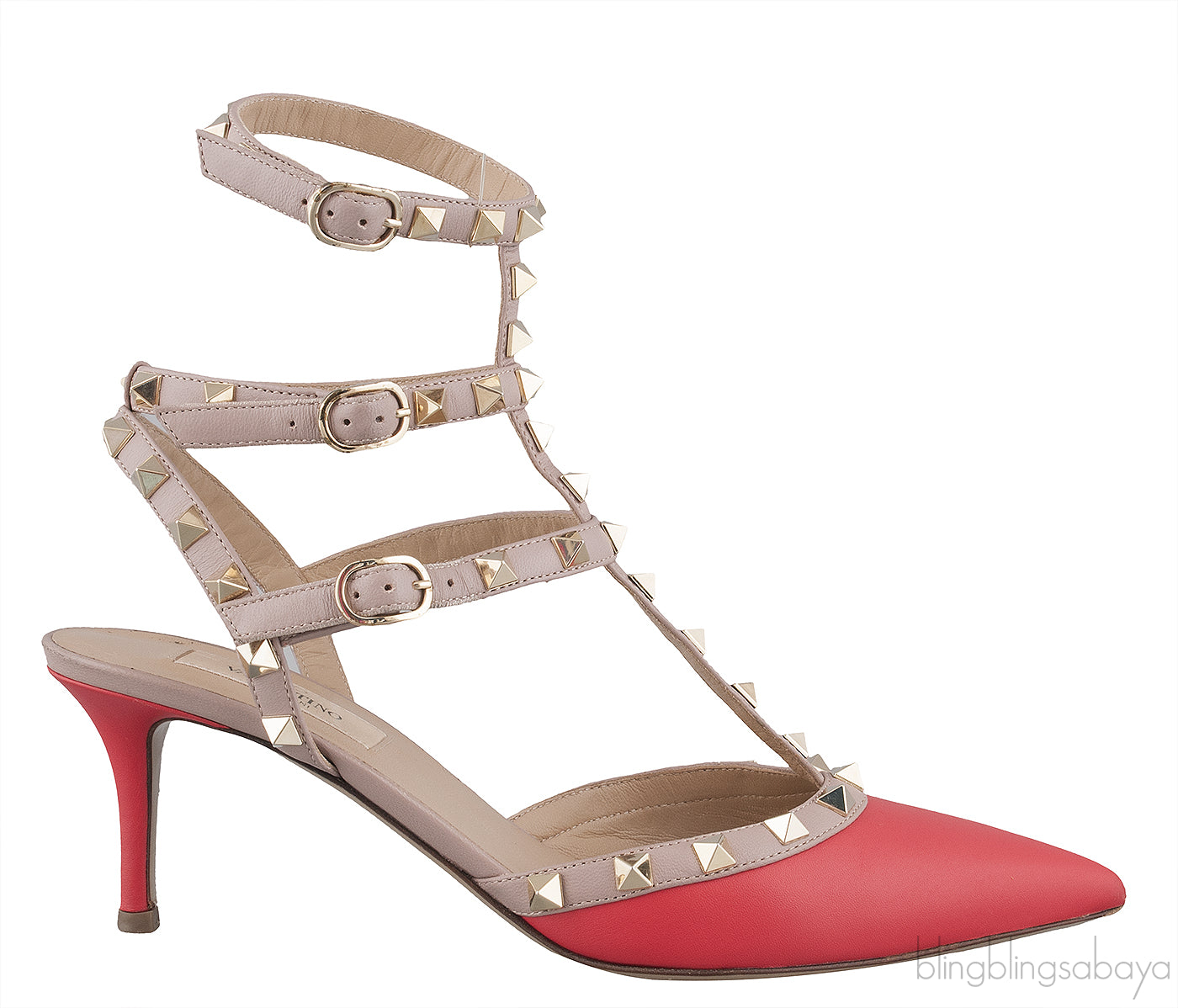 Rockstud Coral Nude Slingback
