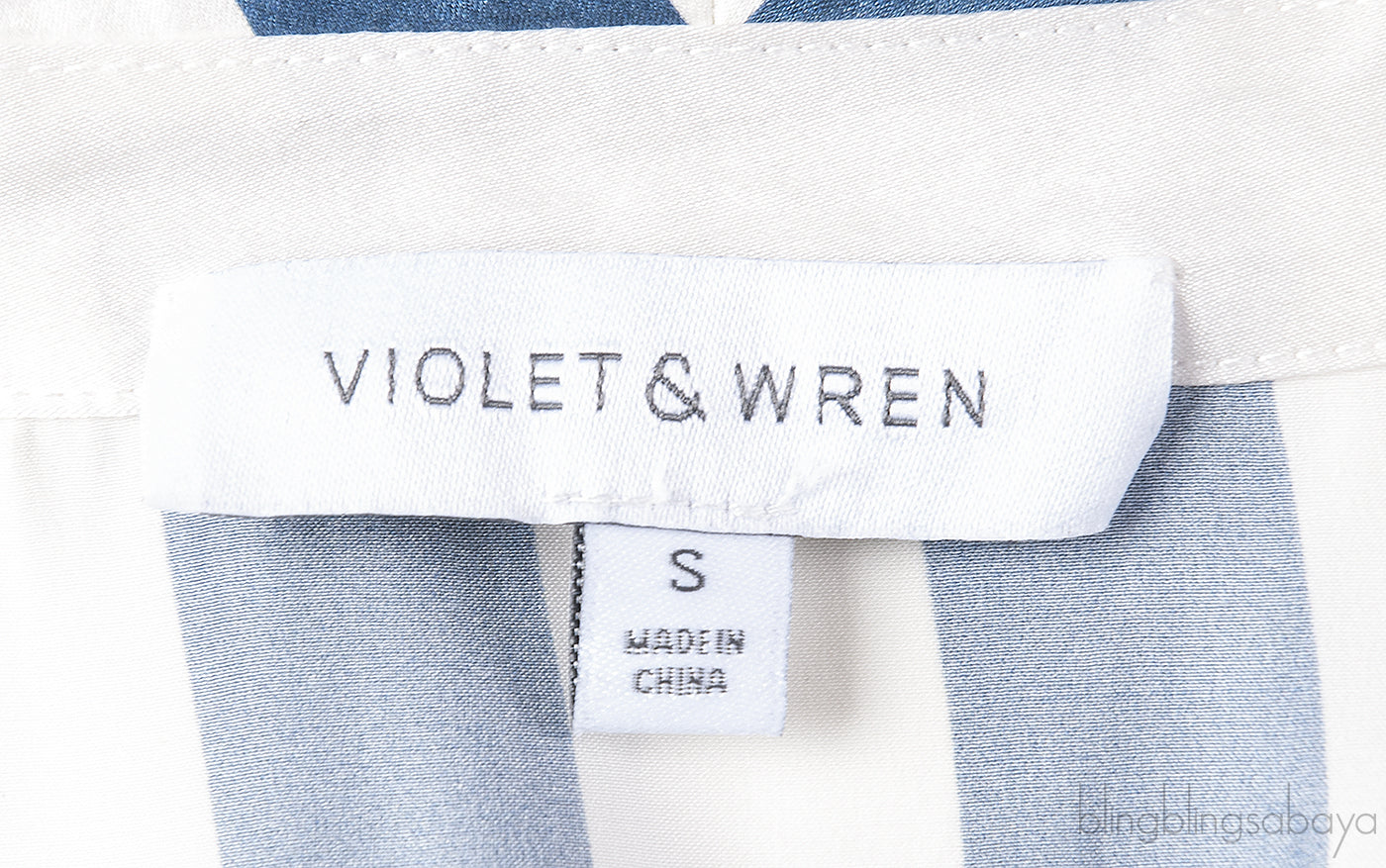 Blue & Off-white Stripe Belted Dress