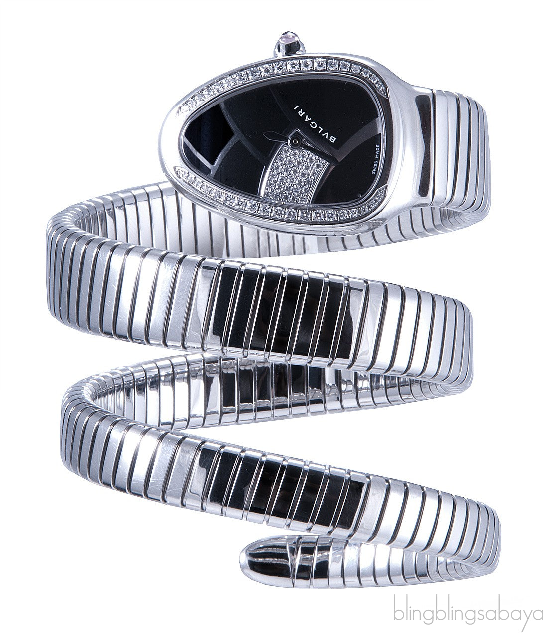 Serpenti Steel Diamond Watch