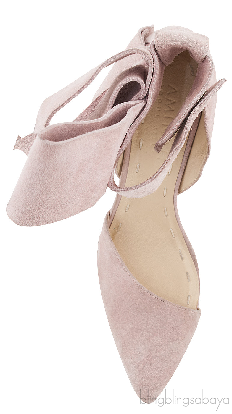 Old Rose Bow Suede Pump