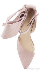Old Rose Bow Suede Pump