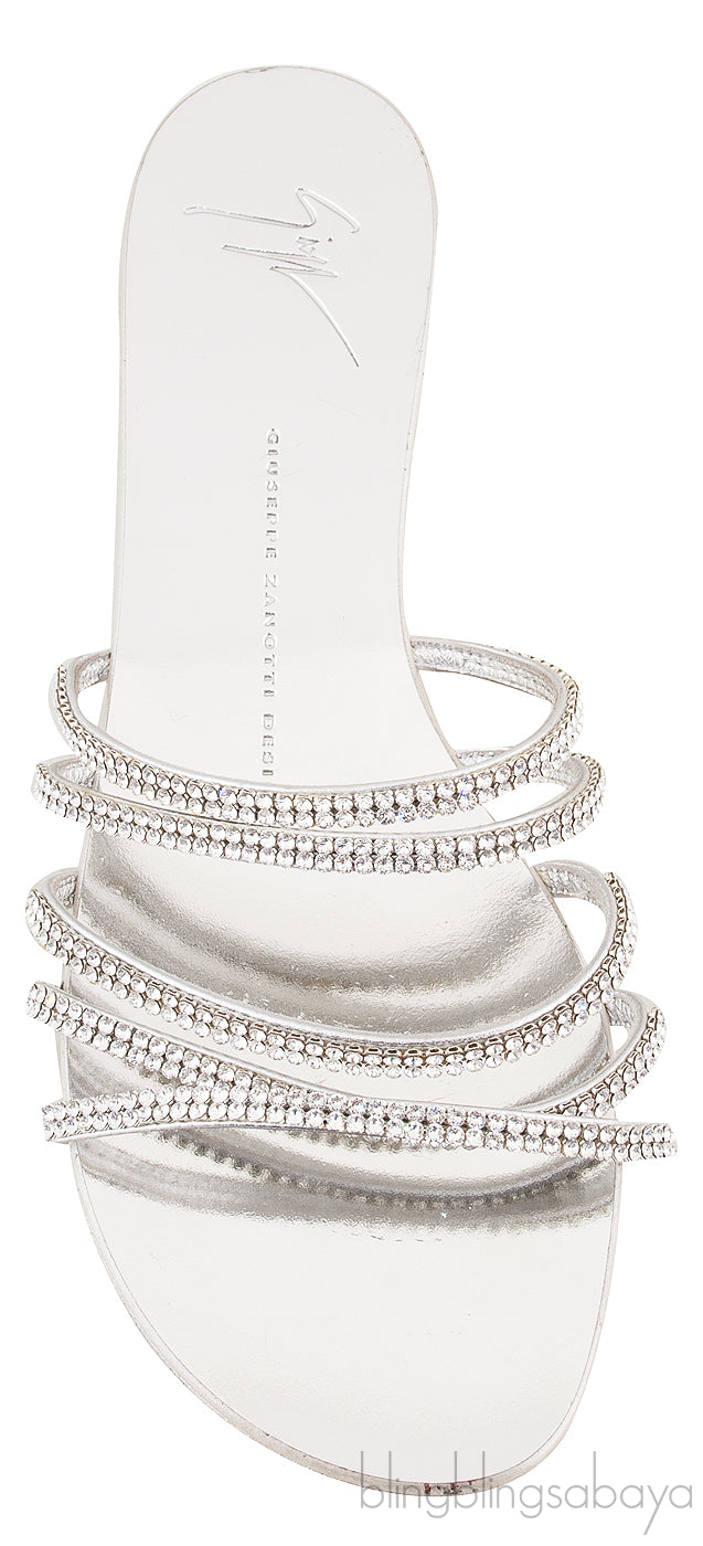 Silver Crystal Sandals