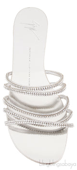 Silver Crystal Sandals