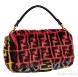 Baguette FF Zucca Multicolor Mink Fur Bag