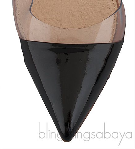 Nude & Black Plexi Pumps