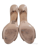 Gina Beige Bow Crystal Vamp Sandals