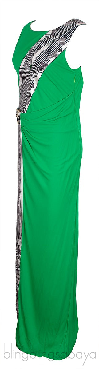 Green Sleeveless Printed Dress