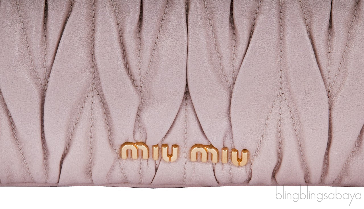 Nude Matelasse Leather Clutch
