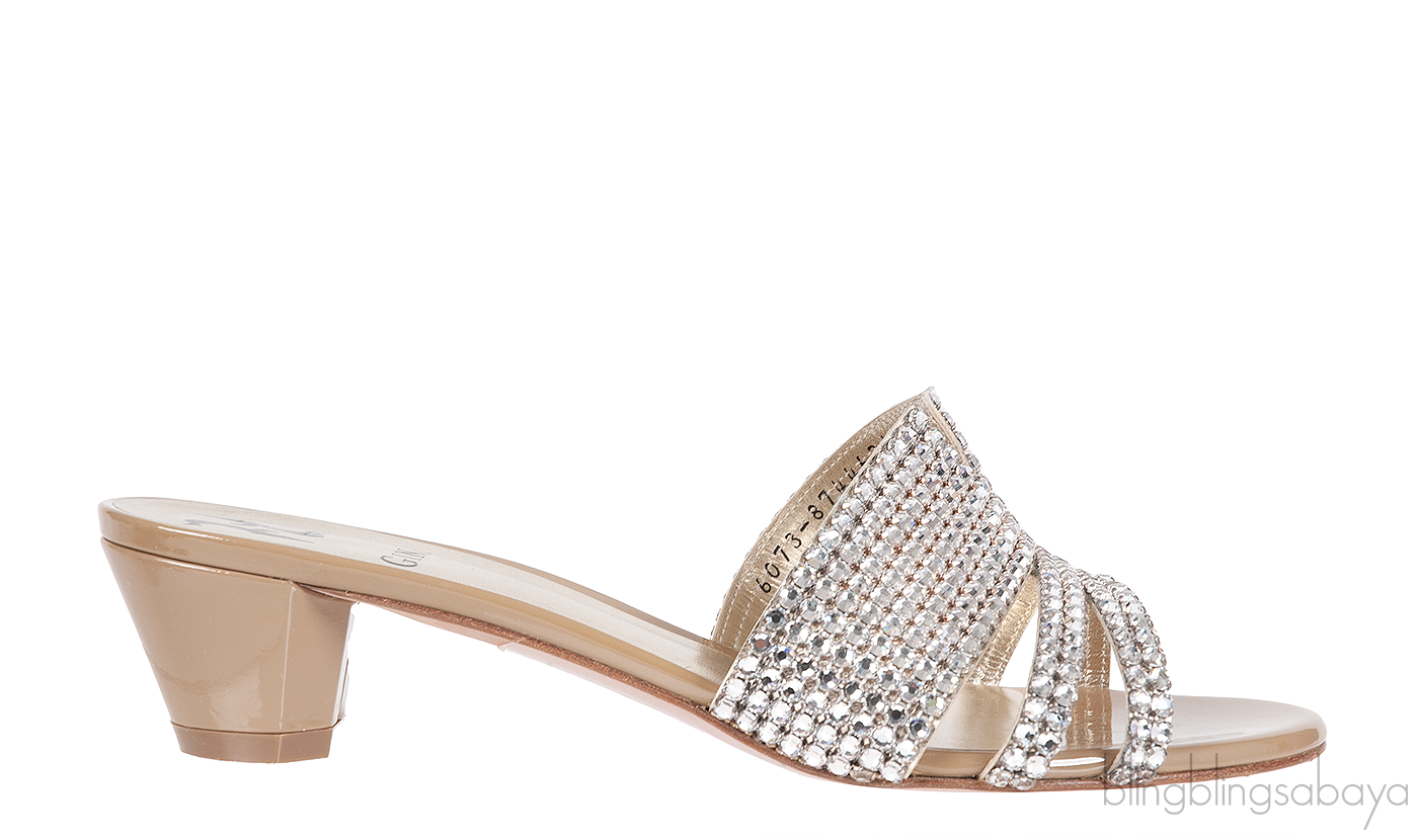 Gina Silver Crystal Nude Utah Sandals