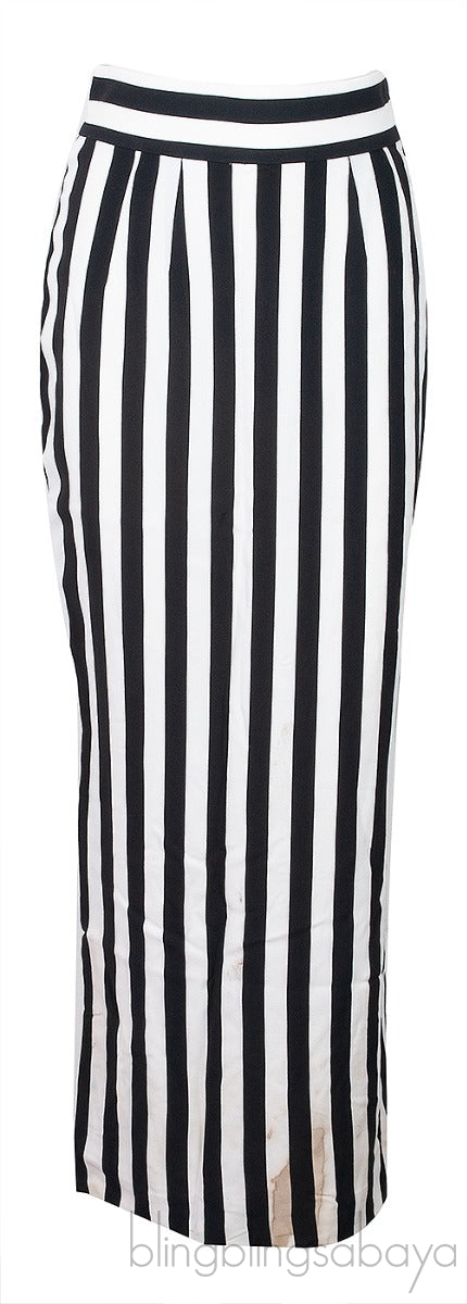 Striped Print Maxi Skirt