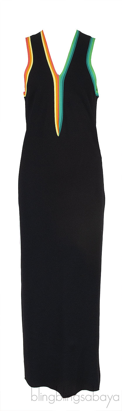 Black Stretch Jersey Maxi Dress