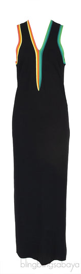 Black Stretch Jersey Maxi Dress