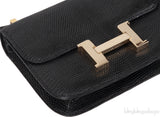 Hermes Vintage Constance Micro 14 Black Varanus Lizard GHW