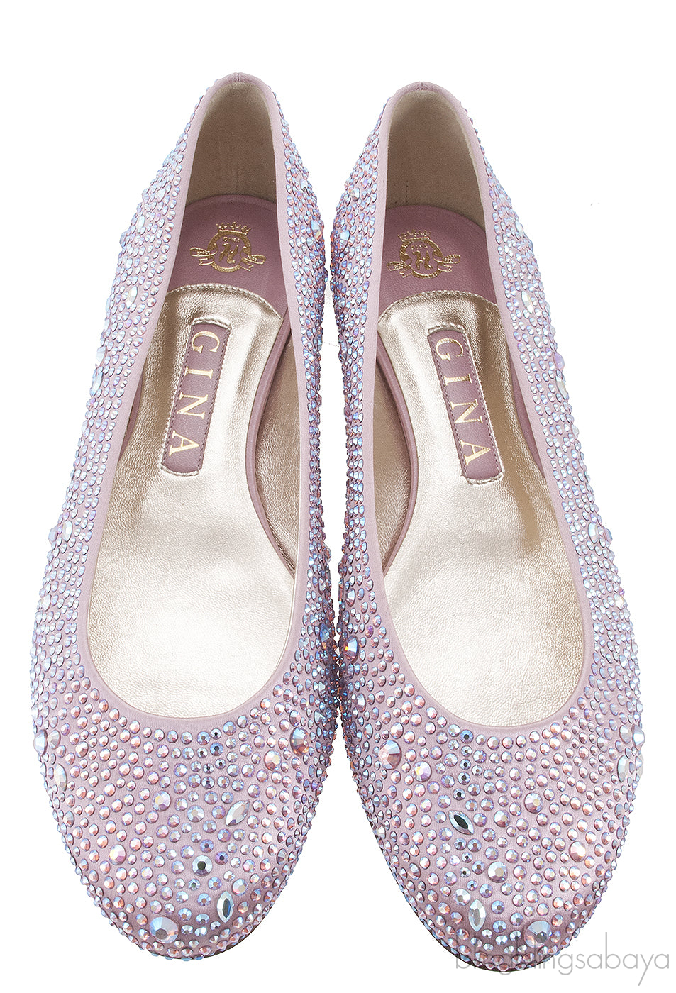 Gina Light Pink Crystal Ballet Shoes