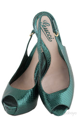Emerald Green Slingback Python