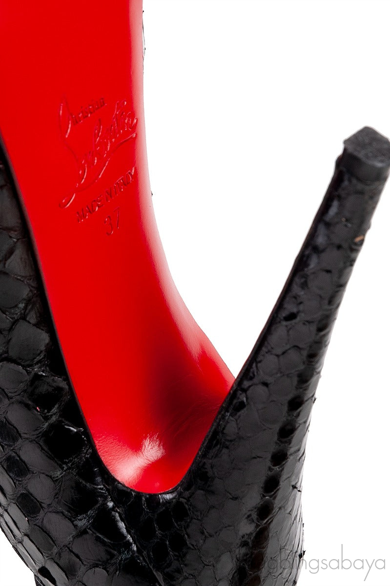 Black Python Bloody Mary Pumps