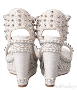 Madmonica 120 Spiked Croc-effect Leather Espadrille Wedge