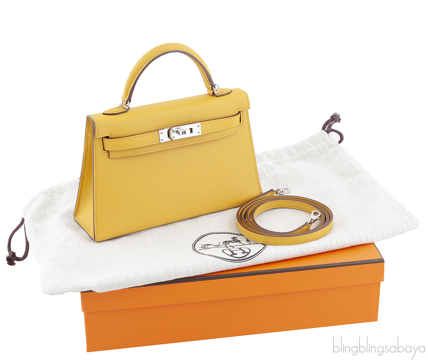 Kelly 20 Mini Sellier Jaune Epsom PHW