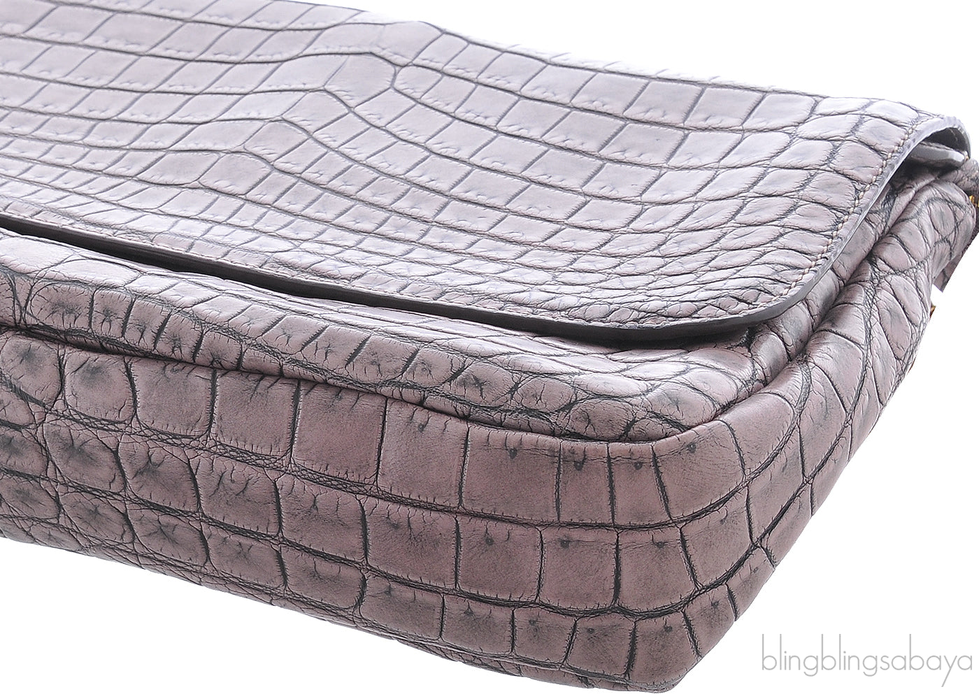 Ecrin Pochette Crocodile Chain Flap